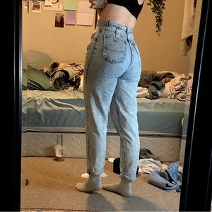 High Waisted Acid Wash Jeans